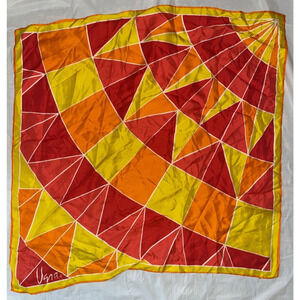 Vintage VERA Neumann Scarf ~ Sign ~ Orange,Red, Yellow